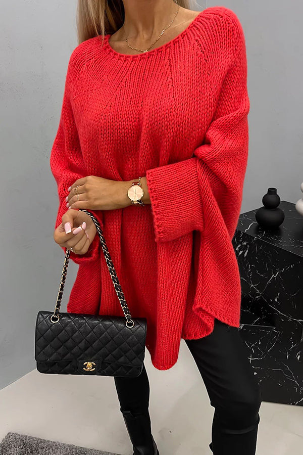 Street-Wave Women's Classic Knit Sweater Cozy Crew Neck For Effortless Everyday Style