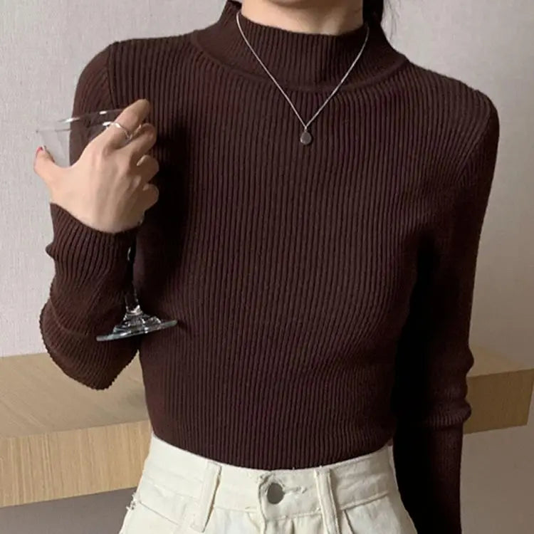 Street-wave Ribbed Wool Sweater for Women With Tailored Fit and Cozy Warmth for All Day Comfort