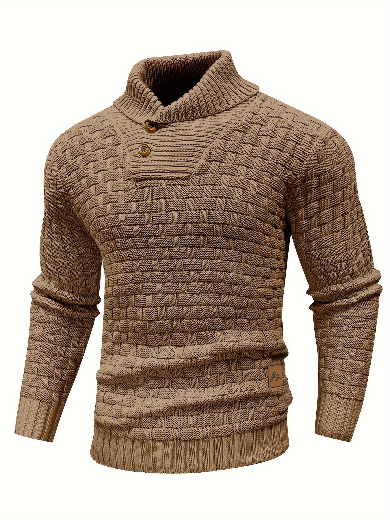 Street-wave Braided Knit Pullover Sweater For Men Classic Comfort Everyday Essential