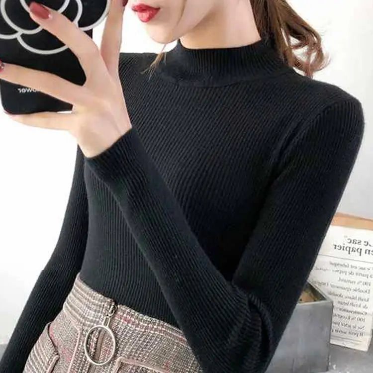 Street-wave Ribbed Wool Sweater for Women With Tailored Fit and Cozy Warmth for All Day Comfort