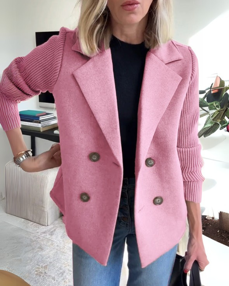 Street-Wave Casual Blazer for Women, Soft Knit Texture, Tailored Fit, Effortless Chic