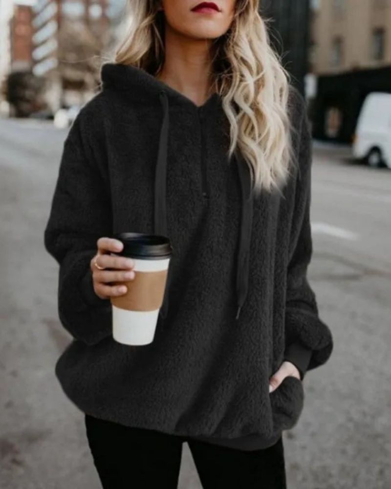Streetwave Womens Oversized Fleece Pullover Hoodie Plush Cozy Warmth For Winter AllSeason