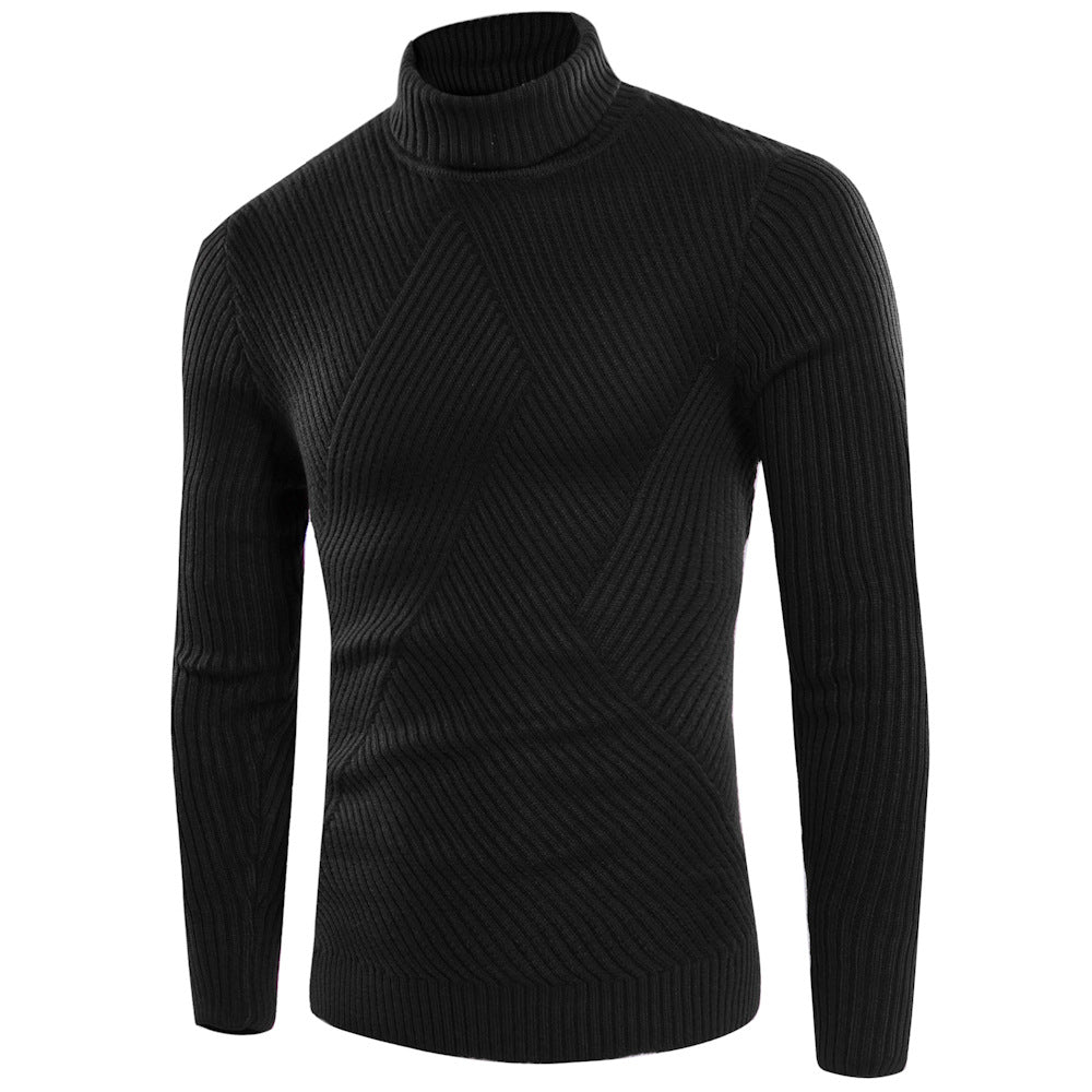 Street-Wave Mens Turtleneck Sweater With Structured Design And Soft Cotton Comfort For Men