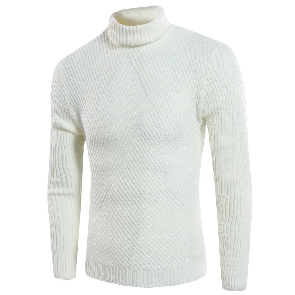 Street-Wave Mens Turtleneck Sweater With Structured Design And Soft Cotton Comfort For Men