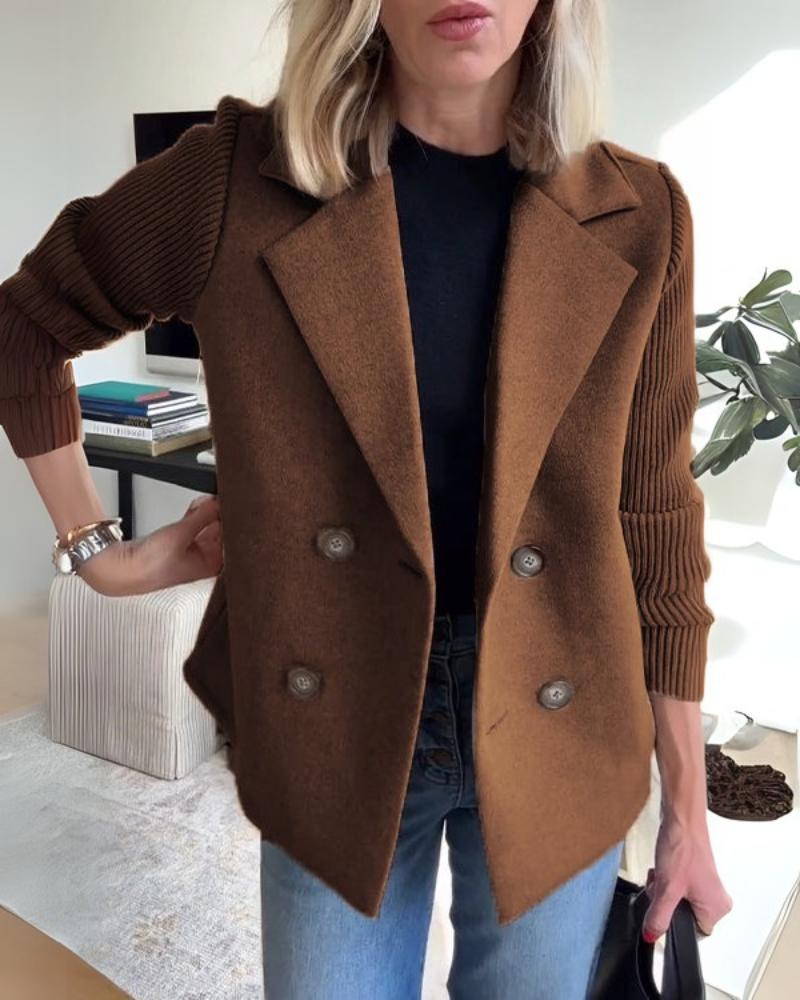Street-Wave Casual Blazer for Women, Soft Knit Texture, Tailored Fit, Effortless Chic