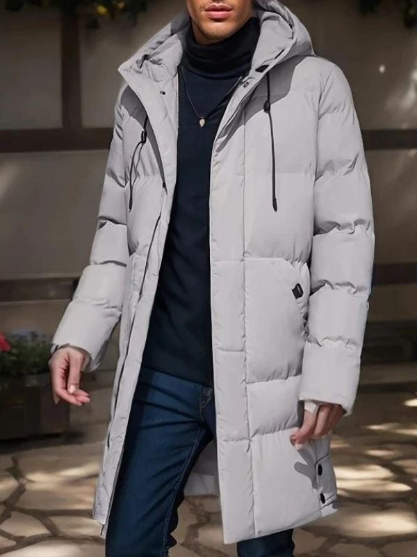 Street-wave Hooded Puffer Winter Jacket for Men Warm Polyester Insulated Elegant Urban Style
