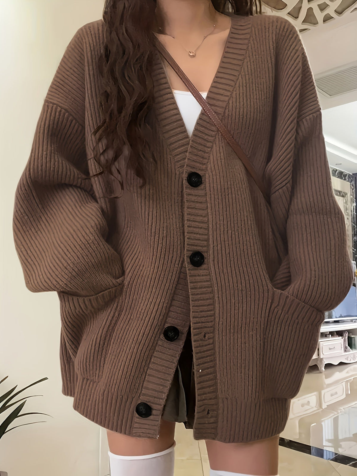 Streetwave Womens Cotton Knit Cardigan Cozy Casual Wear Soft Warm Everyday Essential