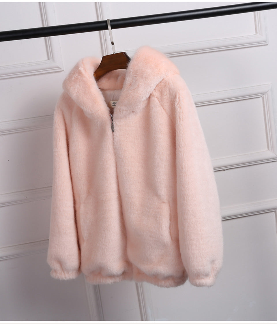 Women Plush Hoodie Jacket With Premium Fleece Surface Street-wave Cozy Warmth All Seasons