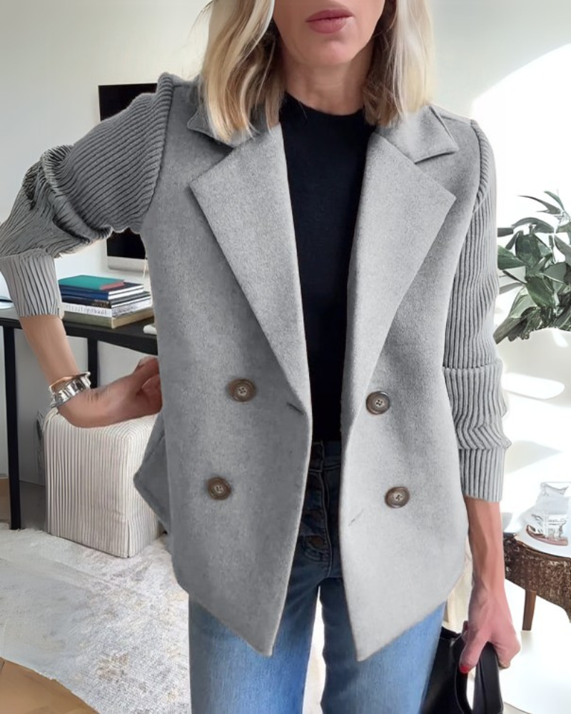 Street-Wave Casual Blazer for Women, Soft Knit Texture, Tailored Fit, Effortless Chic