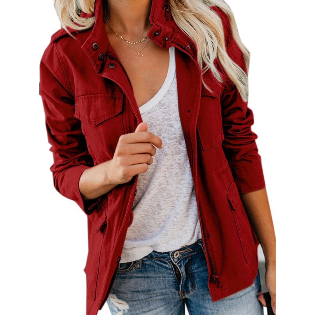 Street Wave Womens Zip Jacket Modern Everyday Style Lightweight Utility Outerwear For Women