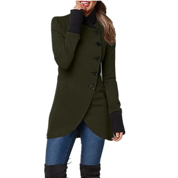 Street-Wave Jacket With Square Button Closure For Confident Women, Elegant Timeless Style