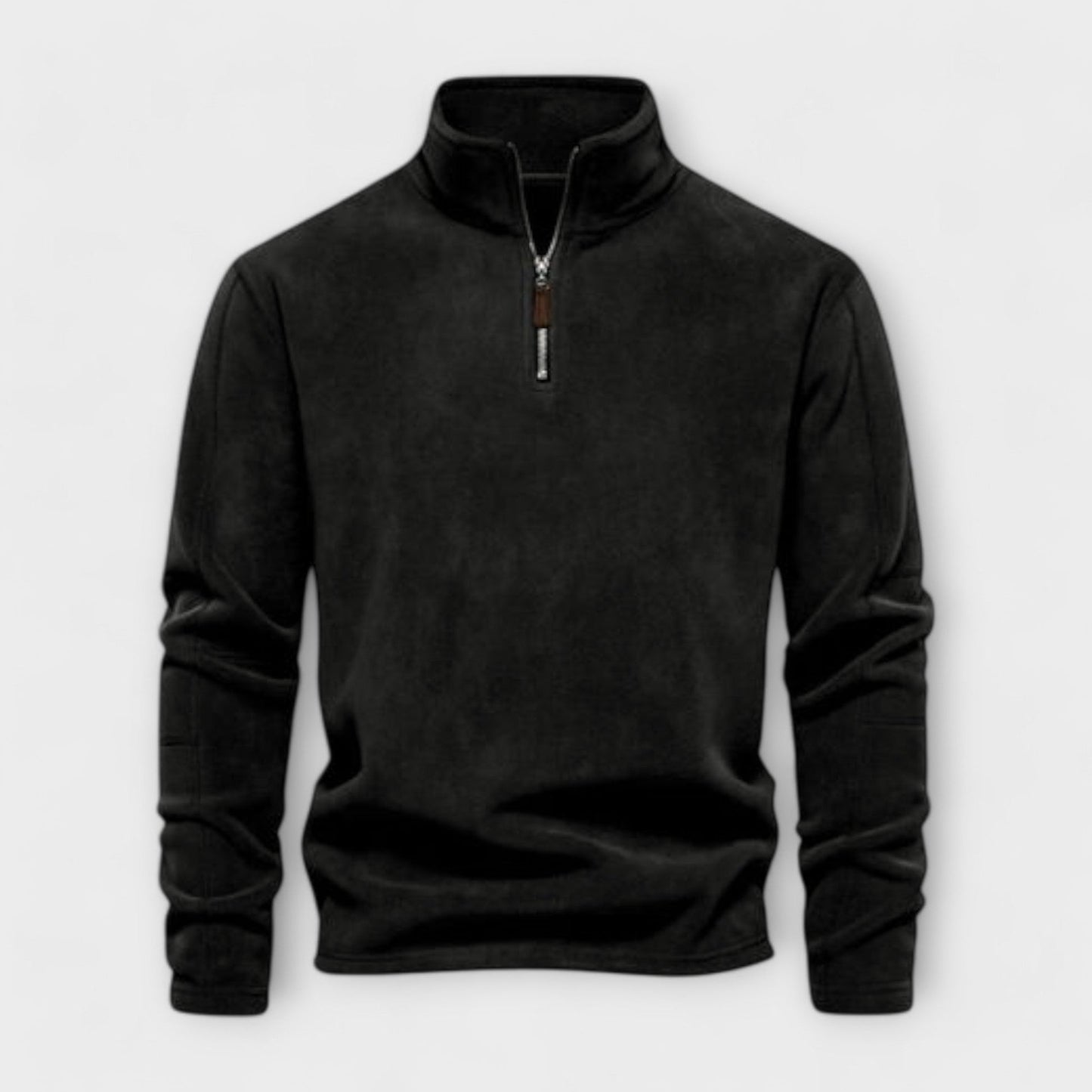 Street-Wave Men's Brushed Knit Pullover Top Relaxed Fit Mock Neck Quarter Zip