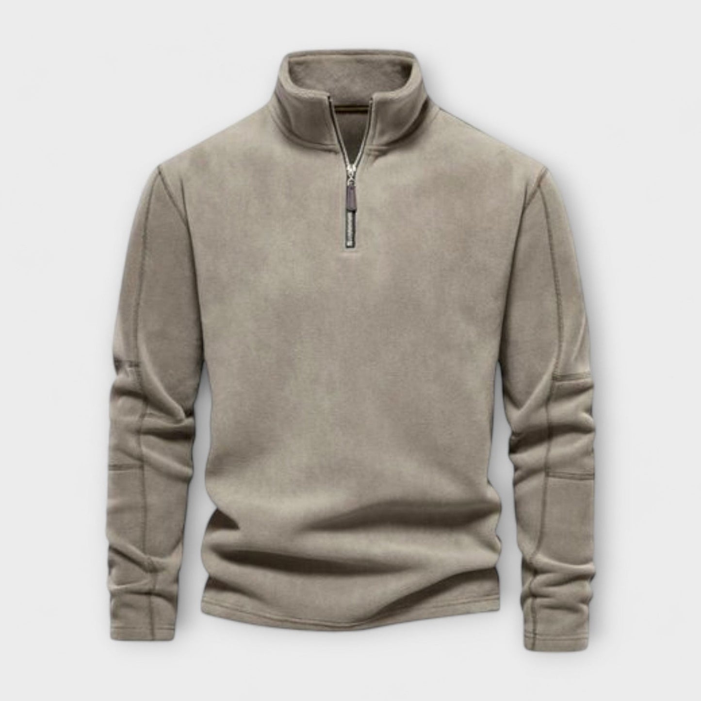 Street-Wave Men's Brushed Knit Pullover Top Relaxed Fit Mock Neck Quarter Zip