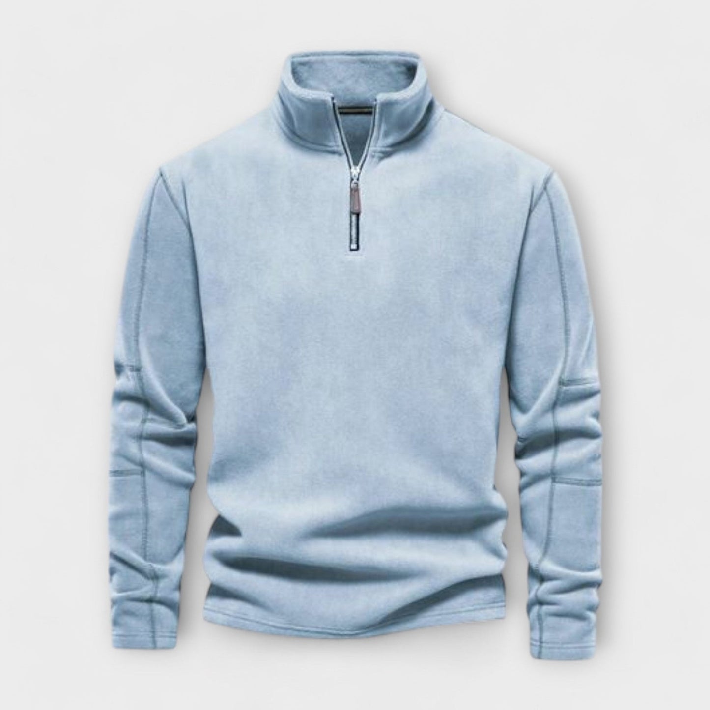 Street-Wave Men's Brushed Knit Pullover Top Relaxed Fit Mock Neck Quarter Zip