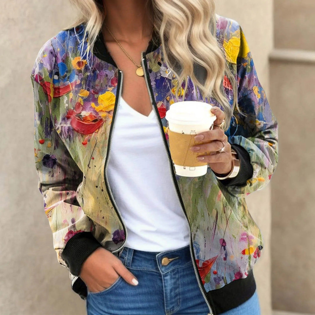 Street-Wave Floral Blazer For Women With Vibrant Flower Print Comfortable Durable Elegant Style
