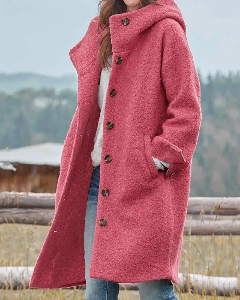Street-Wave Cozy Green Wool Coat For Women Elegant Winter Jacket With Warmth And Style
