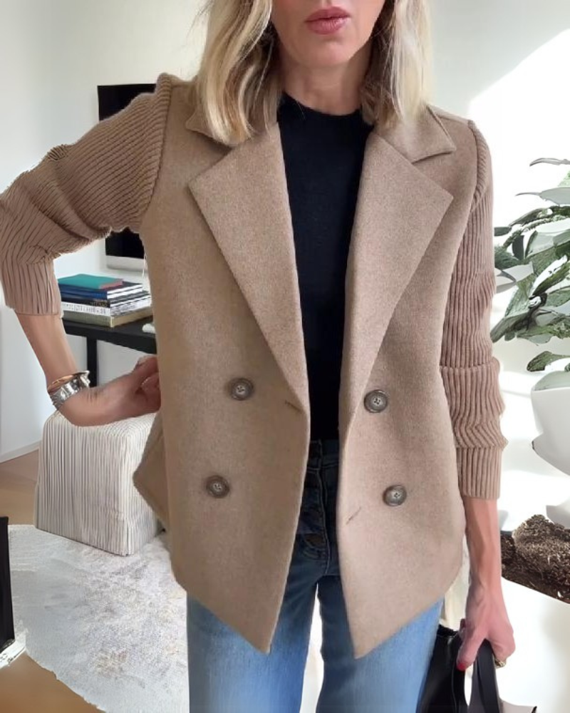 Street-Wave Casual Blazer for Women, Soft Knit Texture, Tailored Fit, Effortless Chic