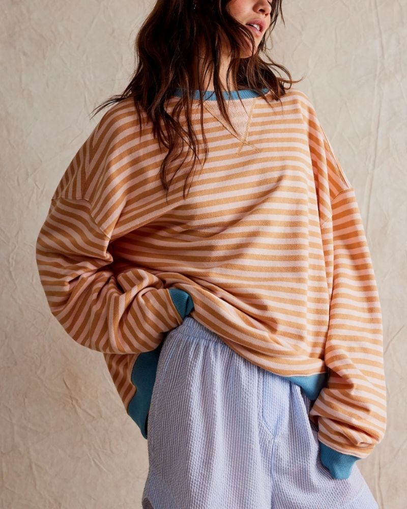 Streetwave Oversized Striped Knit Sweater For Women Cozy Relaxed Fit Everyday Chic