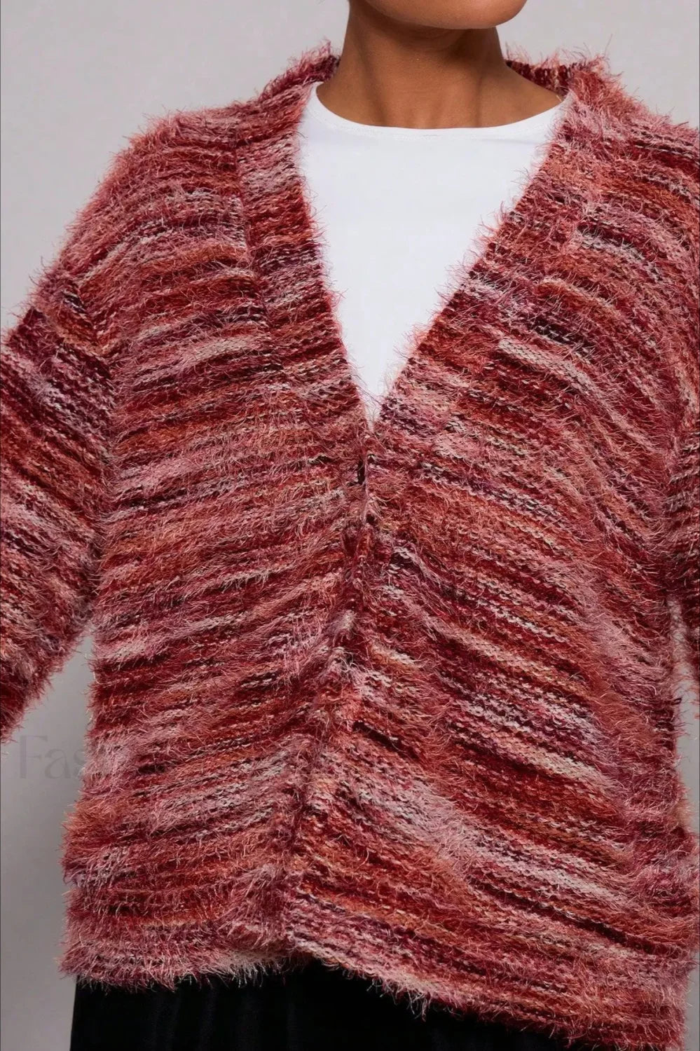 Street-Wave Vintage Striped V-Neck Cardigan Slim Fit With Soft Stretch For Women