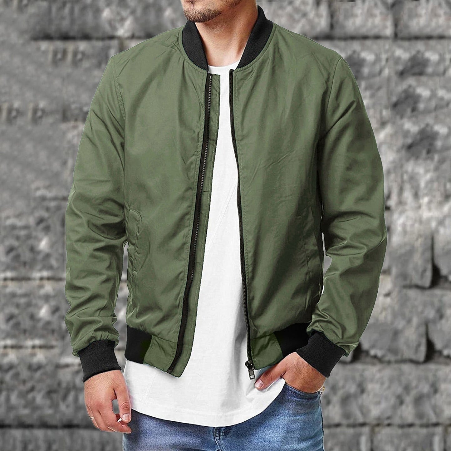 Street-wave Casual Men's Jacket Breathable Lightweight Versatile Bomber For Style Conscious Men