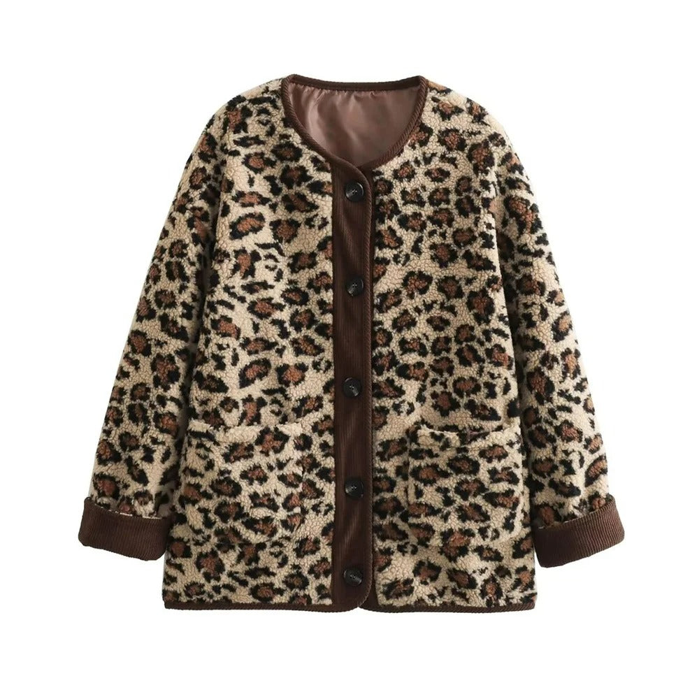 Street-Wave Leopard Print Coat For Women Bold Urban Street Hipster Style Modern Chic