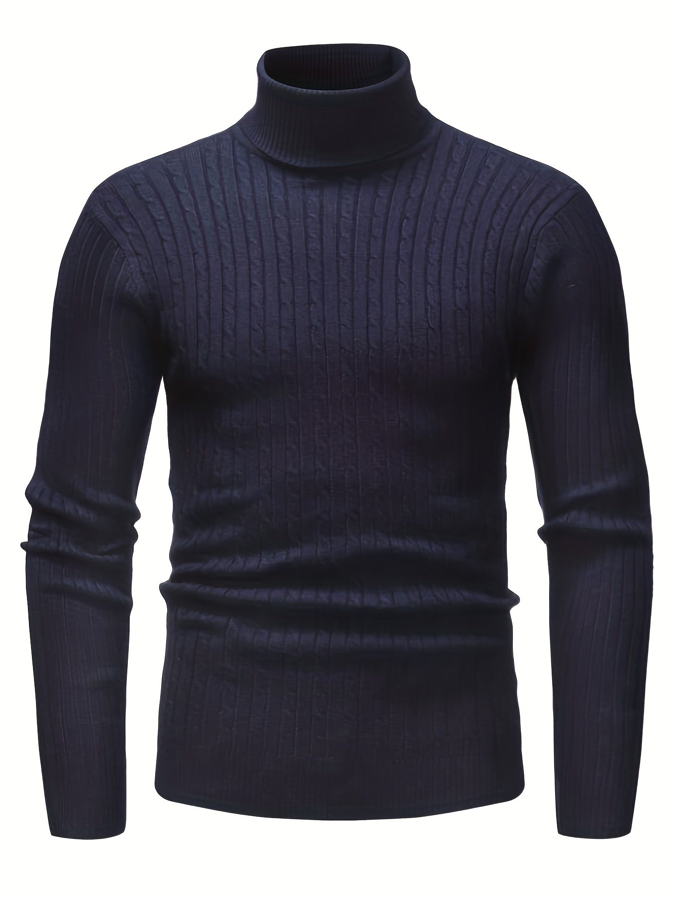 Street-Wave Cable Knit Rollneck Sweater For Men Soft Warm Winter Essential Cozy Everyday