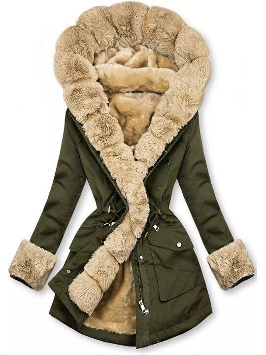 Street-Wave Plush Fur-Lined Winter Parka For Women Insulated Cozy Warm Coat For Extreme Cold Weather