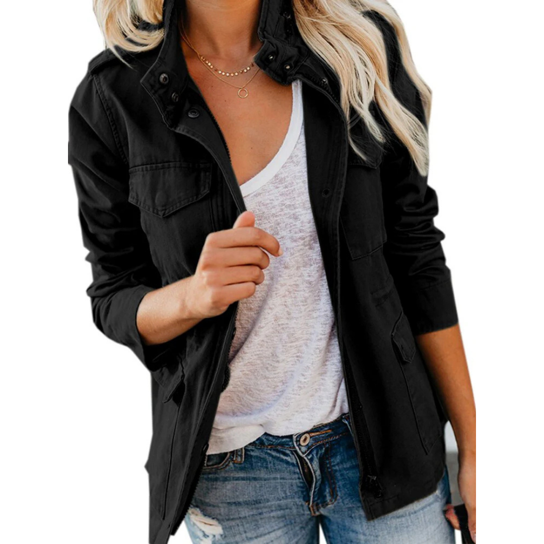 Street-wave Women's Lightweight Jacket Slim Fit Minimalist Everyday Outerwear Ideal For Cooler Mornings
