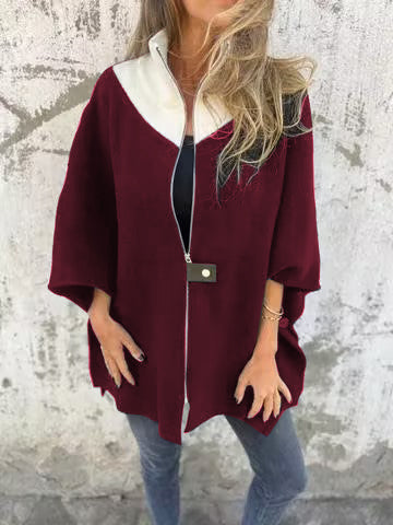 Street-wave Womens Relaxed And Stylish Jacket With Contrast Collar For Everyday Confidence