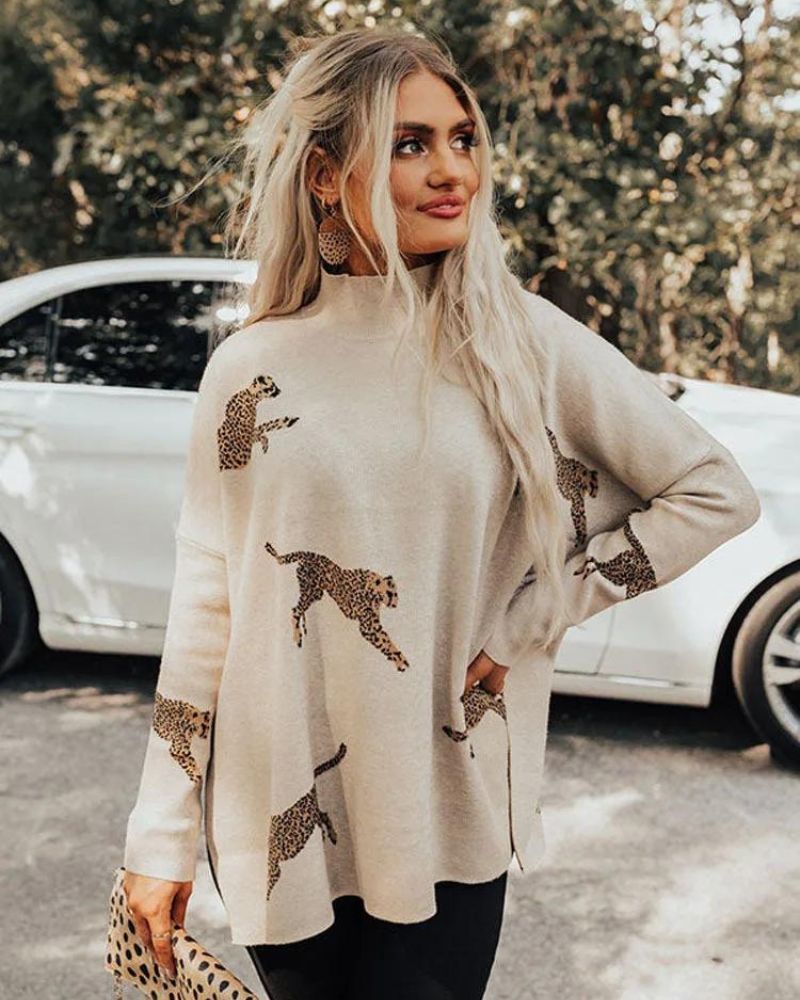 Street-Wave Giraffe Print Sweatshirt For Women Cozy Soft Comfort And Relaxed Fit