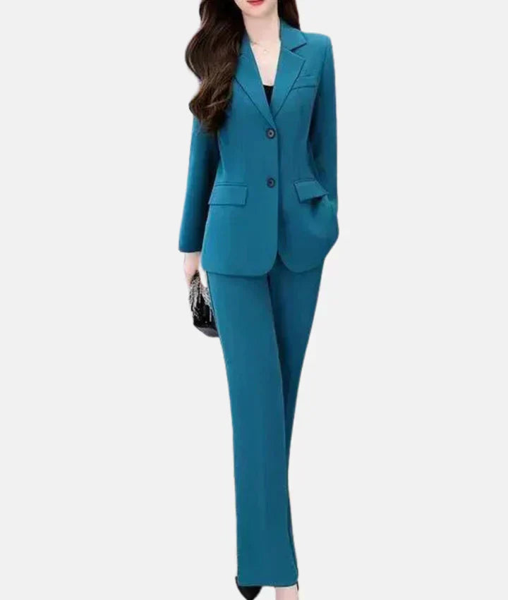 Street-wave Women's Tailored Pantsuit With Fitted Blazer For Professional Women