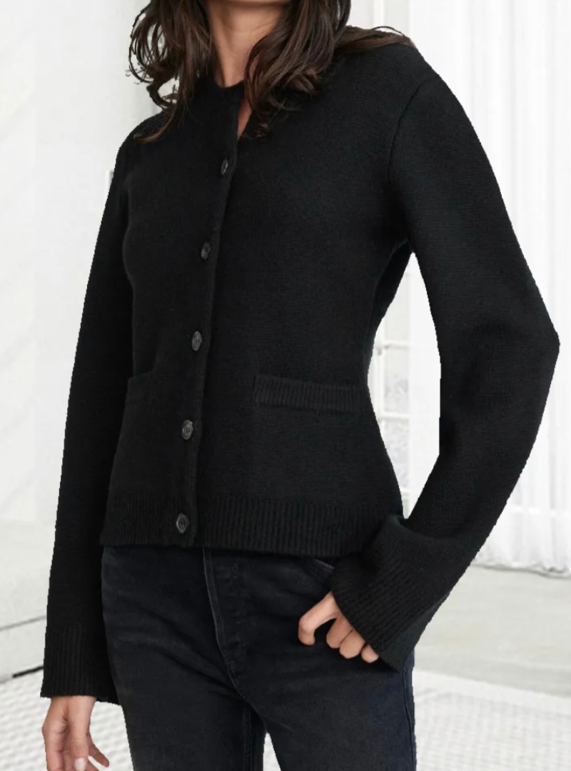 Street-wave Buttoned Cardigan - Soft Cotton-Blend Knit For Women, Versatile Everyday Comfort