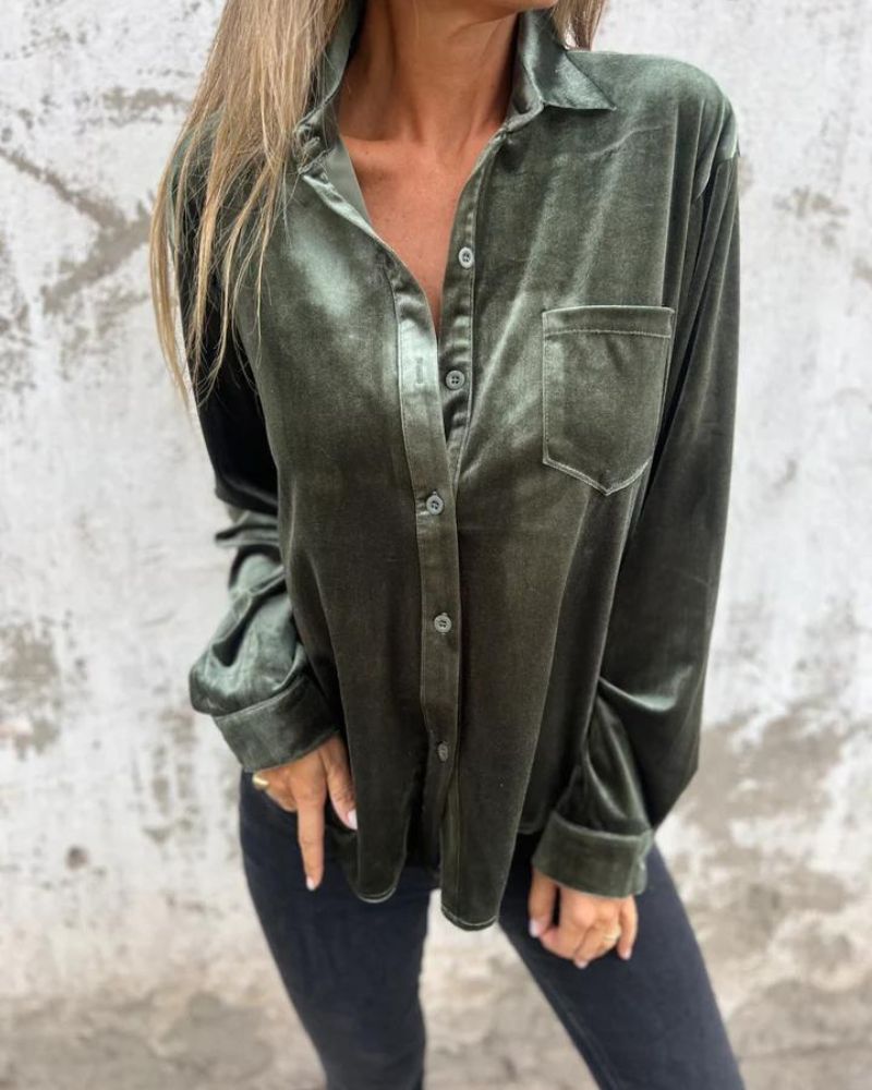 Streetwave Velvet Blouse For Women Elegant Warmth Soft Timeless Style