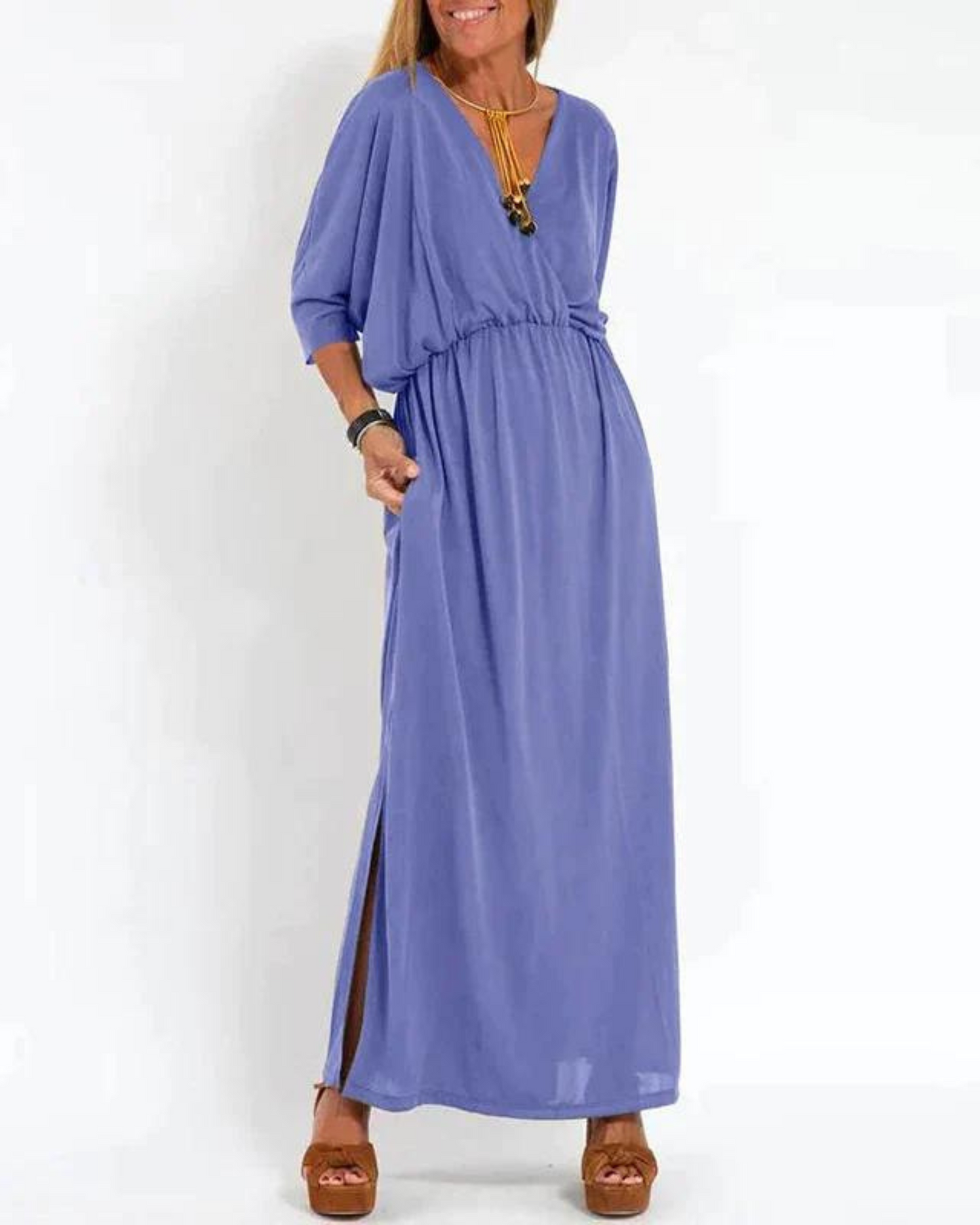 Women's Long Dress with Flowy Design and Adjustable Straps
