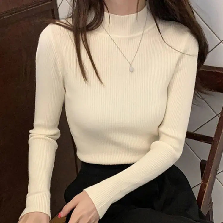 Street-wave Ribbed Wool Sweater for Women With Tailored Fit and Cozy Warmth for All Day Comfort