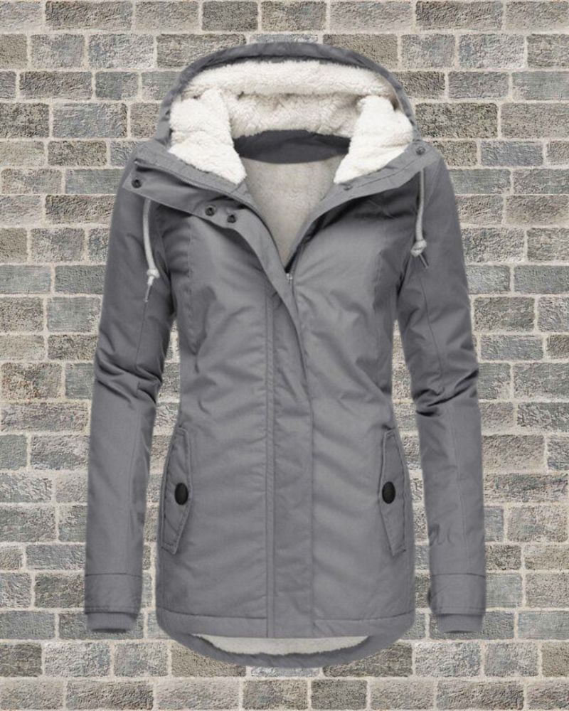 Streetwave Pleated Cotton Hooded Coat For Women Warm Winter Comfort With Plush Lined Hood