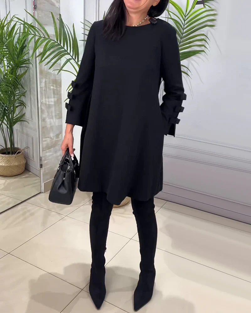 Street Wave Elegant Long Sleeve Dress For Women Flowy Comfort And Timeless Charm