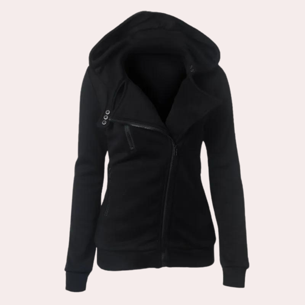 Street-wave Irregular Hooded Jacket for Women Warm Modern Streetwear Essential Must Have