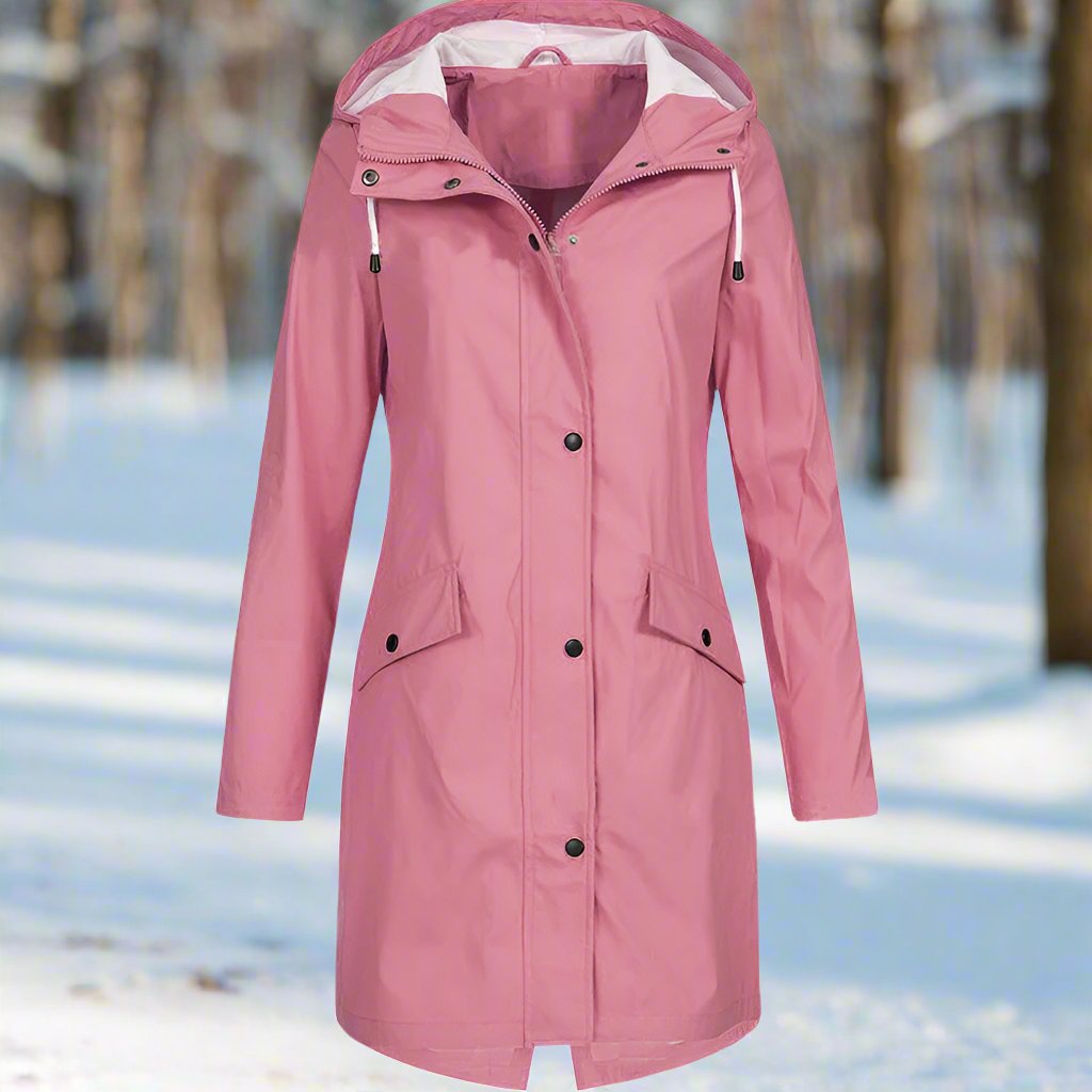 Street-wave Hooded Rain Jacket For Women Loose Fit Mid-Thigh Water-Resistant Premium Urban Comfort