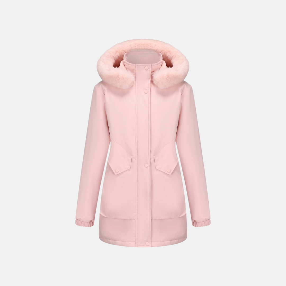 Street-Wave Women's Parka Mid-Length With Faux Fur Hood