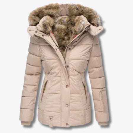 Streetwave Womens Winter Jacket With Hood Zipper Insulated Warmth For Cold Days Everyday Wear
