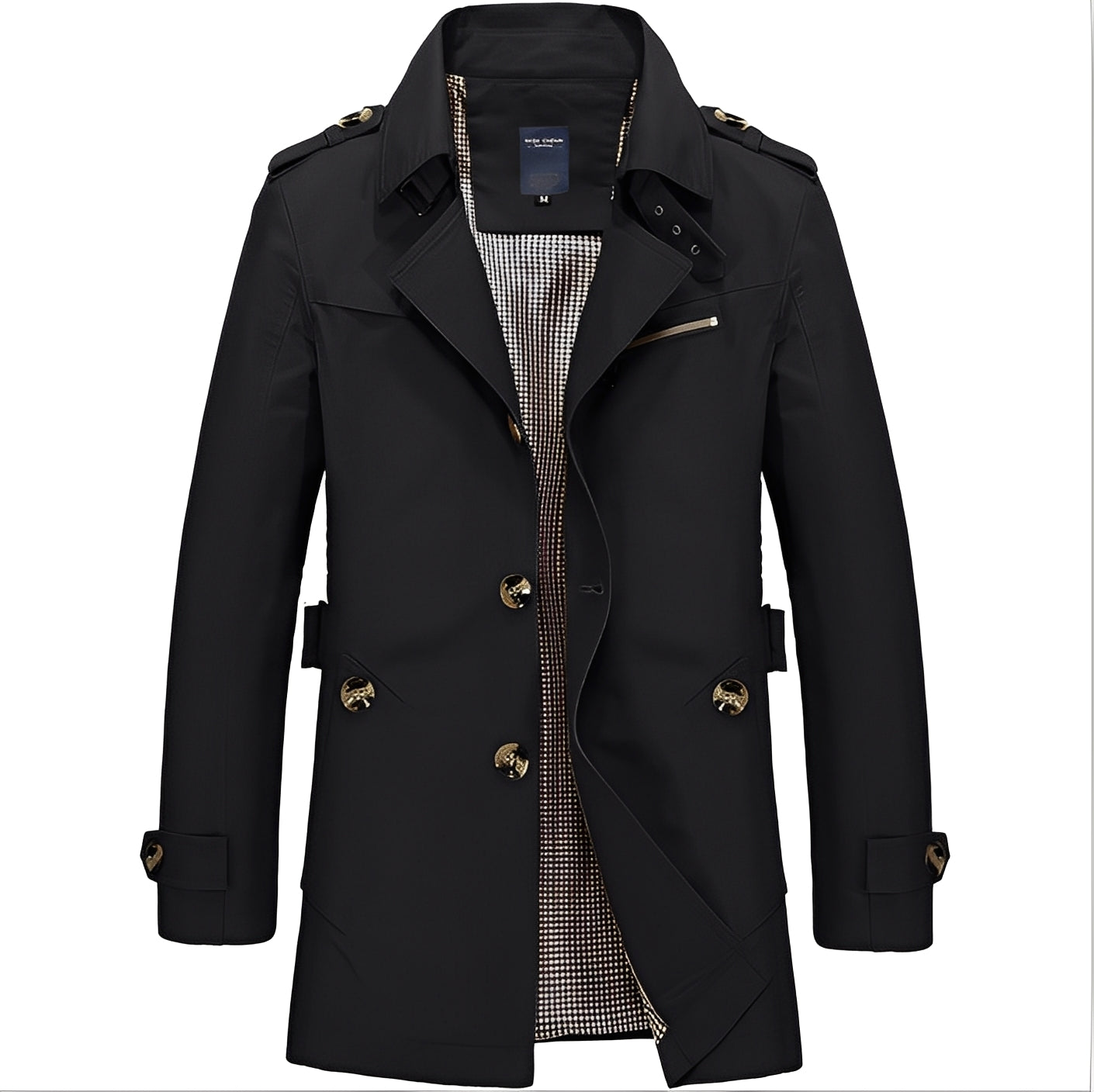 Streetwave Men Mid Length Windbreaker With Warm Lined Interior For Casual Streetwear