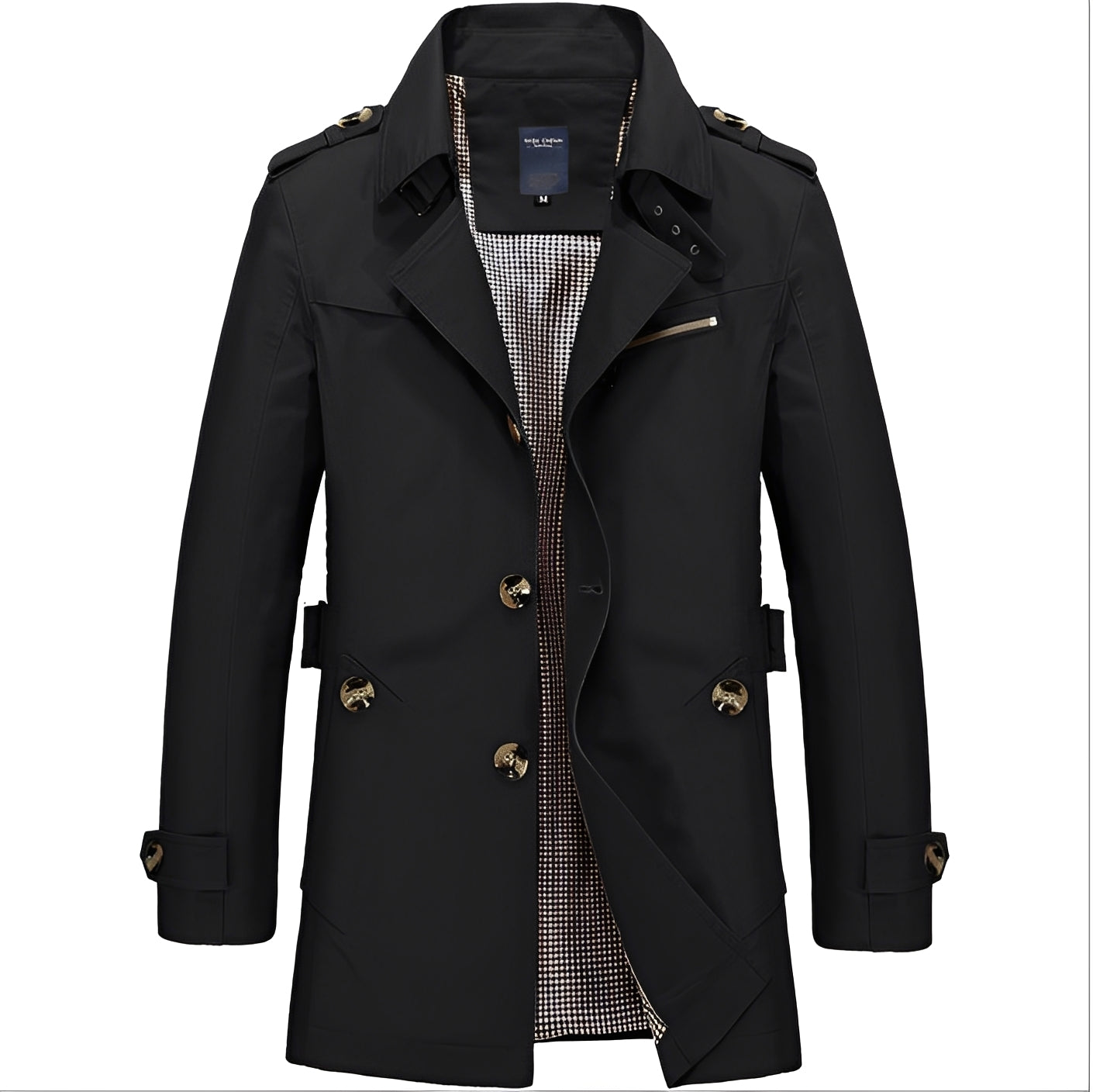 Street-wave Ambrose Men's Trench Coat - Elegant Windbreaker, Premium Fabric, Timeless Wardrobe Essential