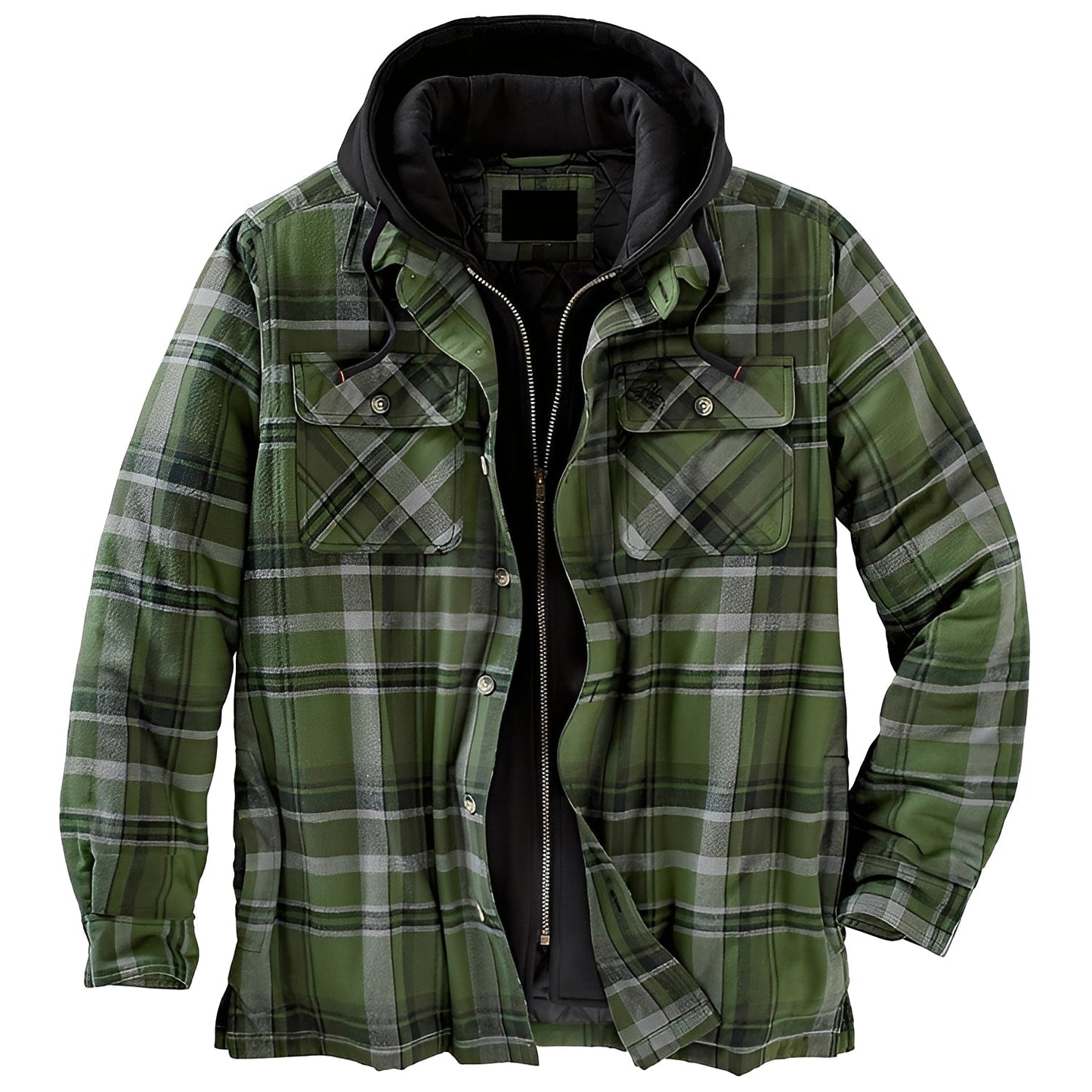 Street-Wave Men Flannel Plaid Jacket With Warm Quilted Lining For Cold Days Durable Craftsmanship Casual Outerwear