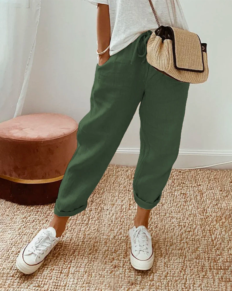 Women's Waistband Trouser with Casual Fit and Versatile Style