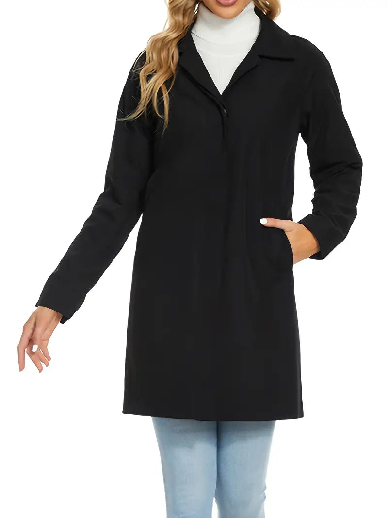 Street-wave Women's Trench Coat With Belt Flattering Waist Definition Warm Cotton Blend Outerwear