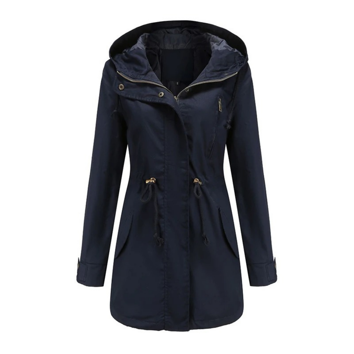 Street-wave Waterproof Hooded Raincoat for Women Lightweight Windproof Stylish Coat