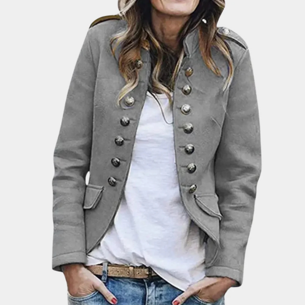 Street-wave Double Breasted Wool Coat For Women Warm Polyester Wool Blend Classic Outerwear