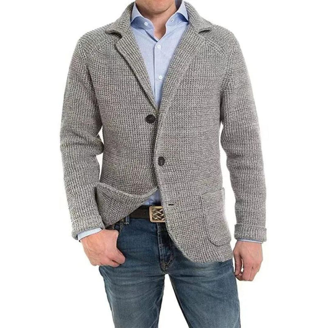 Ulysa Structured Knit Blazer With Lapel For Men Elegant Comfort And Perfect Fit