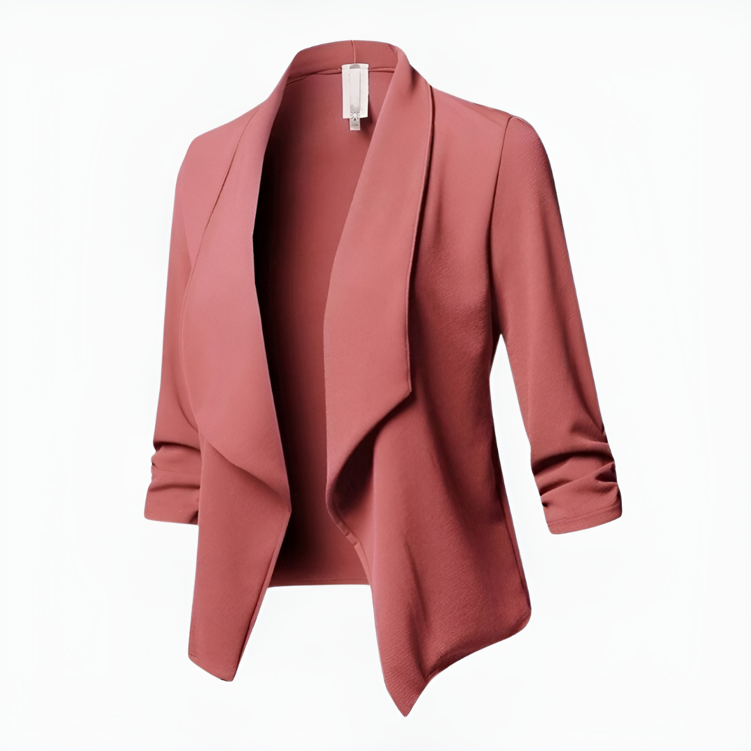 Street-Wave Women's Asymmetric Front Blazer Long Sleeve For Chic Professional Style
